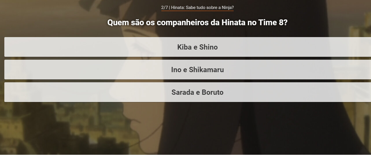 Jogo Quiz Naruto: Sabe tudo sobre a Hinata? no Joguix